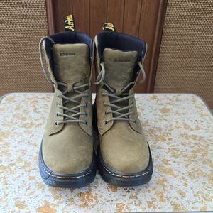Dr. Martens Olive Green Suede Boots